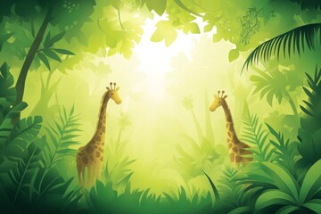 Herbivores illustration background Perspective