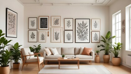 Photo interior modern design room 3d illustration;