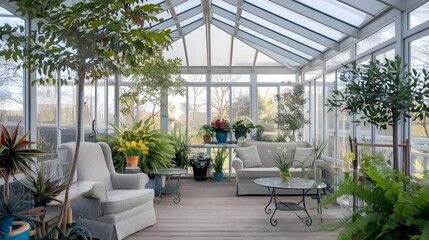 Naklejka premium sunroom with a comfortable seating