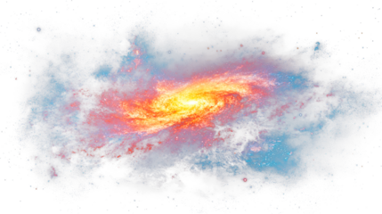 Stunning Spiral Galaxy Surrounded by Cosmic Dust on transparent