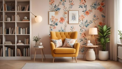 Photo interior modern design room 3d illustration;