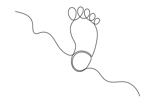 recommend clip art: Continuous single line of foot sole drawing outline vector art illustration
                    