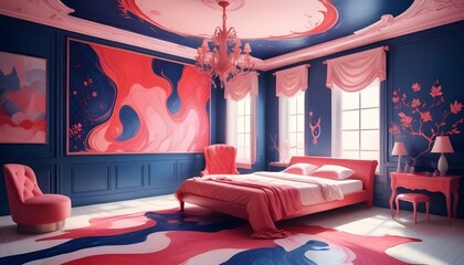 Photo interior modern design room 3d illustration;
