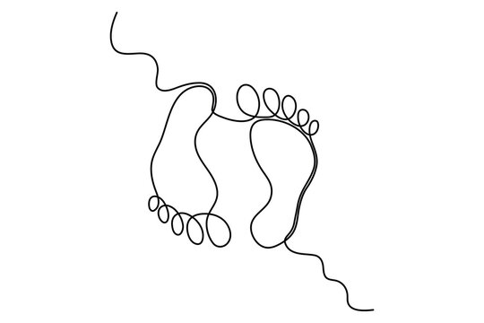 recommend clip art: Continuous single line of foot sole drawing outline vector art illustration
                    