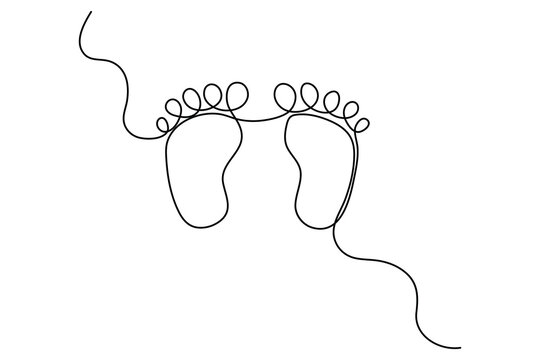 recommend clip art: Continuous single line of foot sole drawing outline vector art illustration
                    