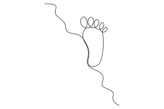 recommend clip art: Continuous single line of foot sole drawing outline vector art illustration
                    