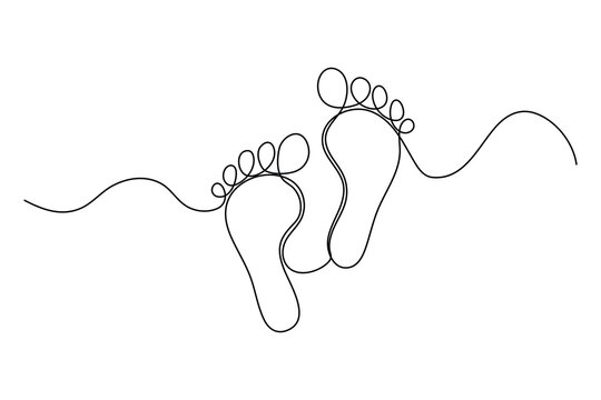 recommend clip art: Continuous single line of foot sole drawing outline vector art illustration
                    