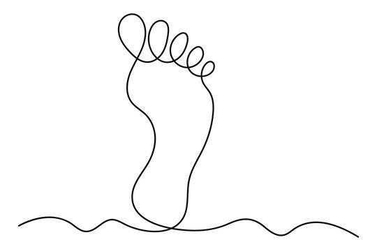 recommend clip art: Continuous single line of foot sole drawing outline vector art illustration
                    