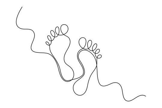 recommend clip art: Continuous single line of foot sole drawing outline vector art illustration
                    