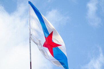 flag of the pro-independence movement of Galicia, called Estreleira