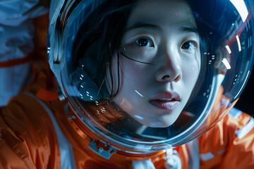 Fototapeta premium Modernistic futuristic space traveling conceptual photo image AI generative cosmic science fiction
