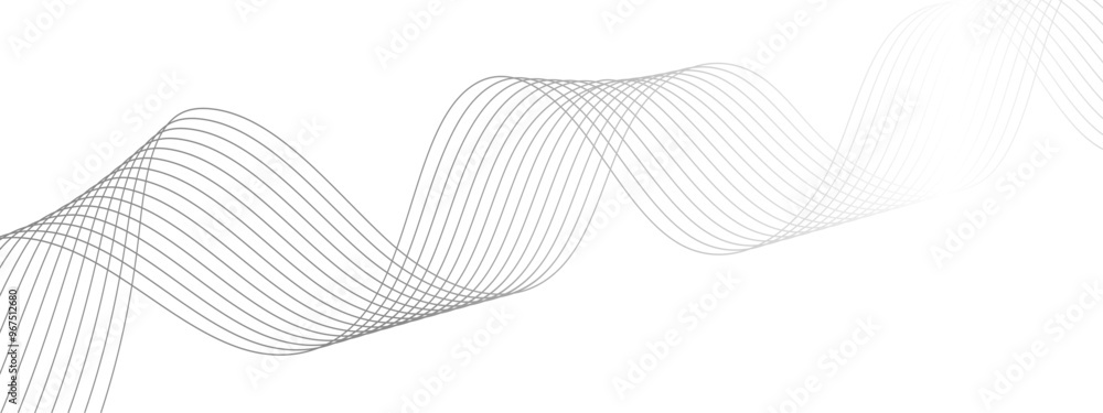 Poster Abstract futuristic blend Curved wavy technology lines.  Curved wavy line, smooth stripes. Modern stream wave background and Sound waves technology curve flow wave lines.