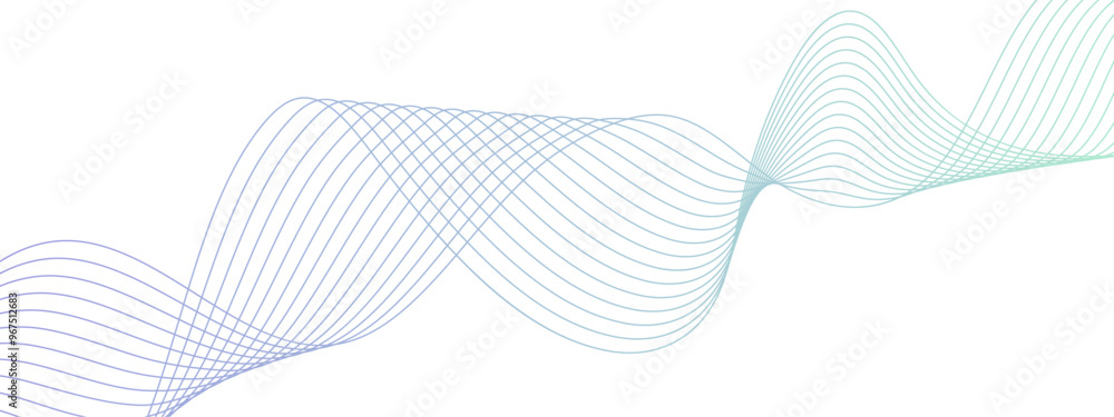 Poster Abstract futuristic blend Curved wavy technology lines.  Curved wavy line, smooth stripes. Modern stream wave background and Sound waves technology curve flow wave lines.