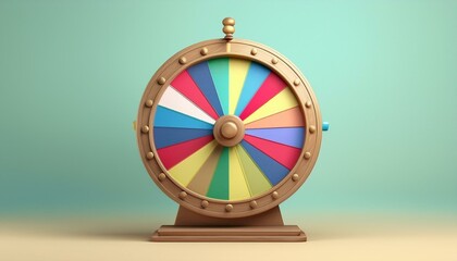 A colorful prize wheel set against a soft background, perfect for games, events, or marketing promotions.