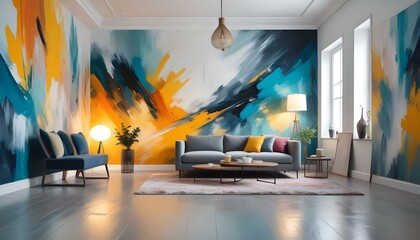 Photo interior modern design room 3d illustration;