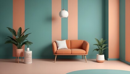 Photo interior modern design room 3d illustration;