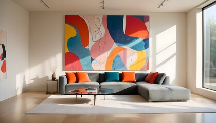 Photo interior modern design room 3d illustration;