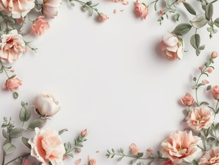 Floral wreath of pink and white flowers for event decoration. Elegant and romantic backdrop for photos.