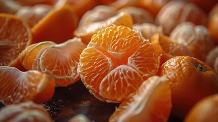 A close-up pile of fresh, ripe navel oranges showcasing their vibrant orange color and unique texture.
