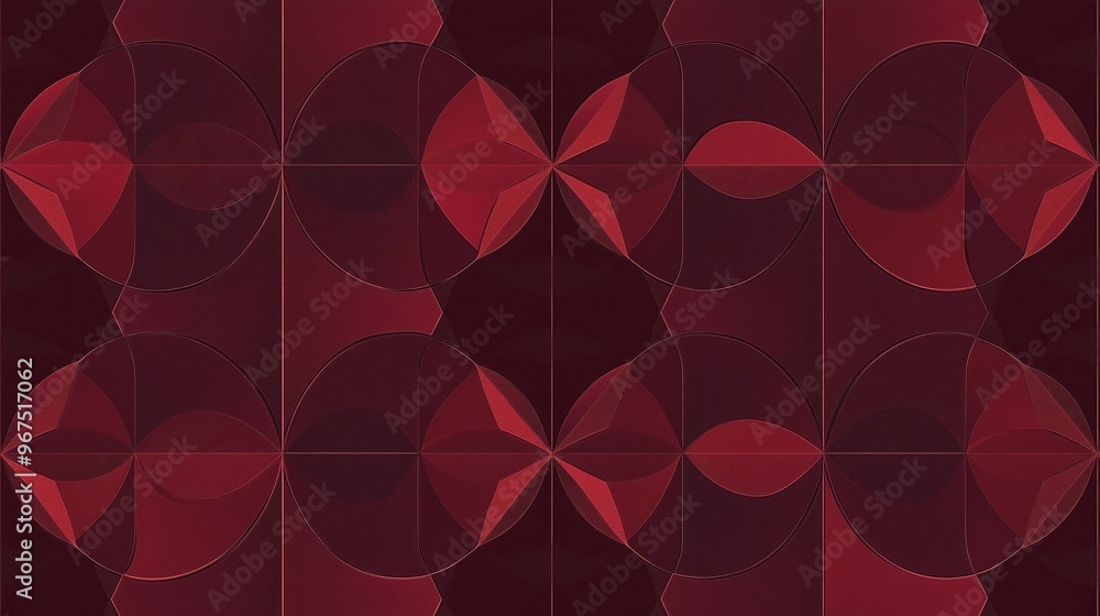 Poster dark red color elegant simple minimal geometric abstract pattern.