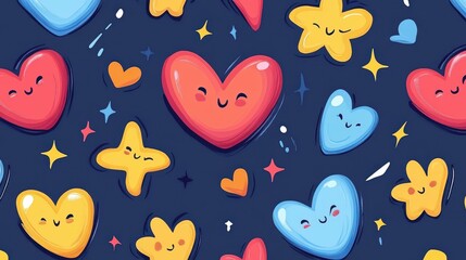 Discover a trendy seamless pattern featuring playful hearts, perfect for clothes and textiles that stand out with style.