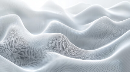 Naklejka premium Abstract Wavy Mesh Surface with High Detail and Soft White Gradient