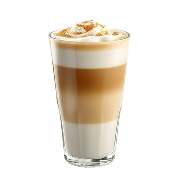 latte macciato isolated on white background