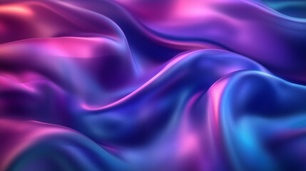 Fototapeta premium Luxurious Satin Waves in Iridescent Purple and Pink Hues