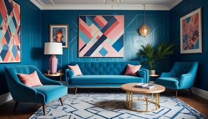 Photo interior modern design room 3d illustration;