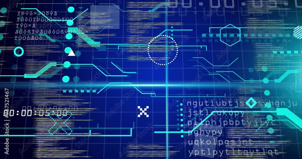 Aufkleber animation of digital data processing over computer servers