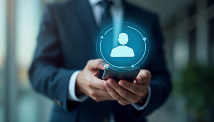 Due diligence concept. Businessman using smartphone with due diligence icon on virtual screen for due diligence, assessment of the company's assets and liabilities