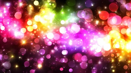 Abstract Colorful Lights Bokeh Background
