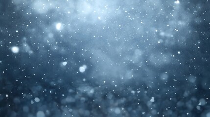 Abstract Blue Winter Background with Falling Snowflakes