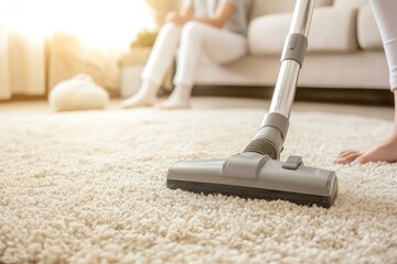 Vacuum Cleaner on Carpet: Cleaning the Home