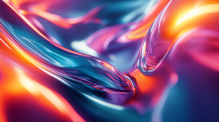 Fototapeta premium Neon Fluid Abstract With Dynamic Pink And Blue Tones