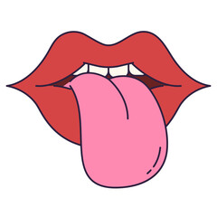 tongue line icon