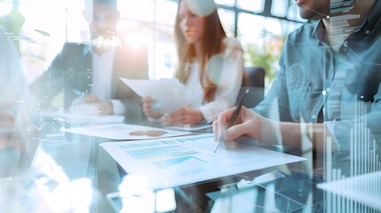 People with Financial Planner in Office, Finance Theme, Portrait Shot, Office, Financial Planner