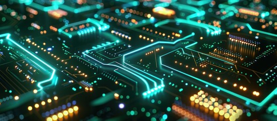 Obraz premium Abstract Circuitry: A Digital Landscape