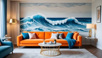 Photo interior modern design room 3d illustration;
