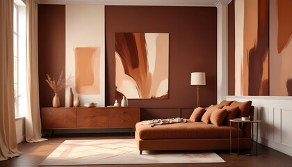 Photo interior modern design room 3d illustration;