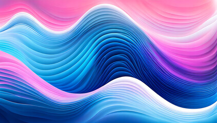 Digital abstract art piece featuring a fluid, wave-like design. The layout is horizontal, with smooth, flowing lines that resemble undulating mountains or waves