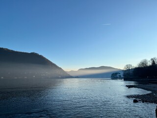 lake and mountains
