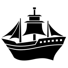 silhouette of ship icon vector illustration 