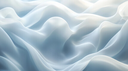 Fototapeta premium White And Blue Flowing Silk Waves Creating Soft Curves With Gentle Light