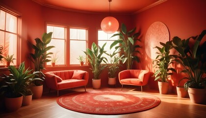 Photo interior modern design room 3d illustration;