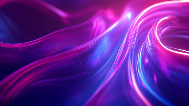 Abstract Neon Pink And Purple Liquid Flowing Waves