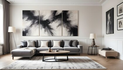 Photo interior modern design room 3d illustration;