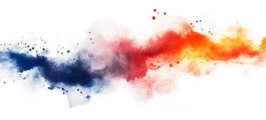 Obraz premium Colorful abstract smoke swirl blending red, blue, and orange hues isolated on transparent background