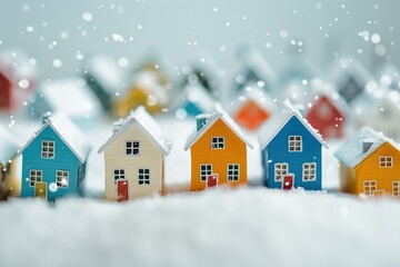 little houses in the snow