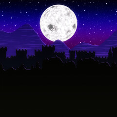 castles nights, castle night silhouette